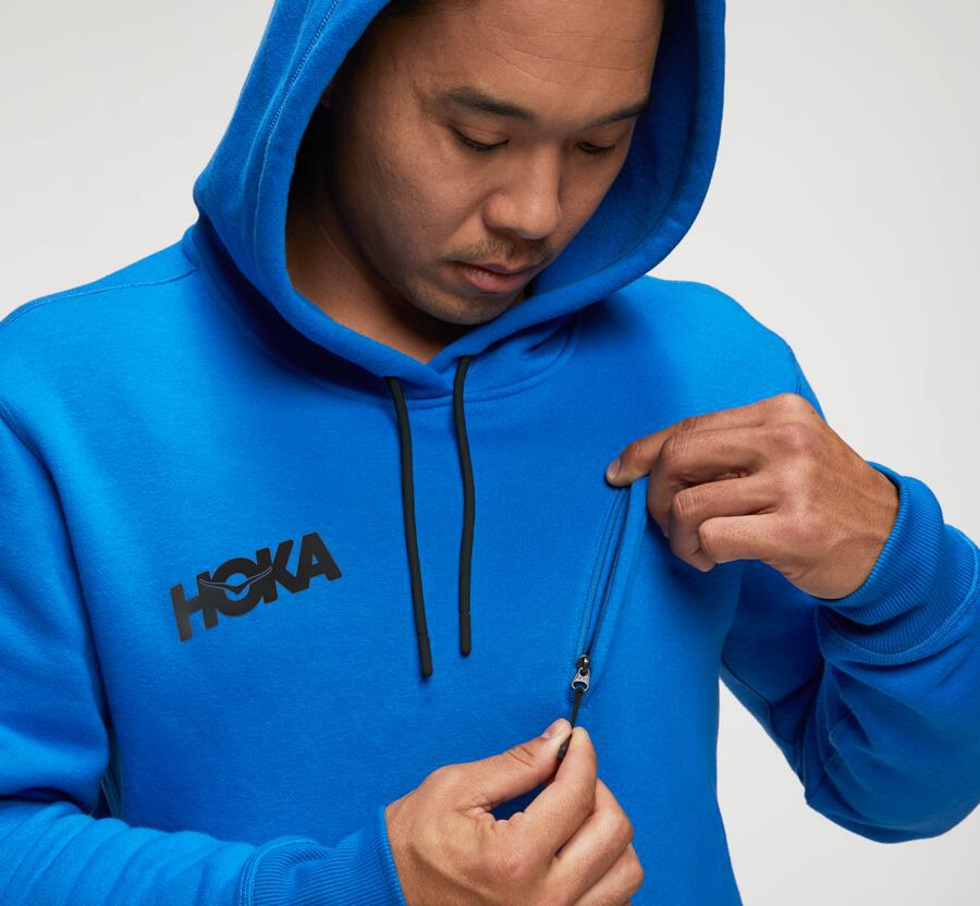 Hoka One One Hoodie Heren - Performance - Blauw - WT4571396